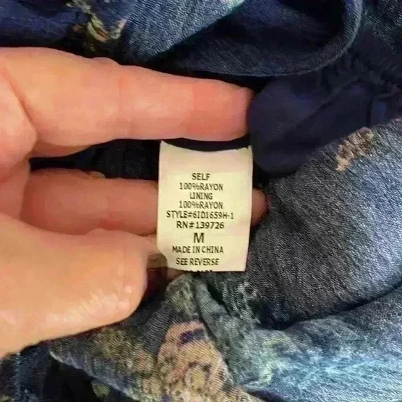 Altar'd State Women's Dress Blue Floral BOHO Size M - Picture 6 of 7